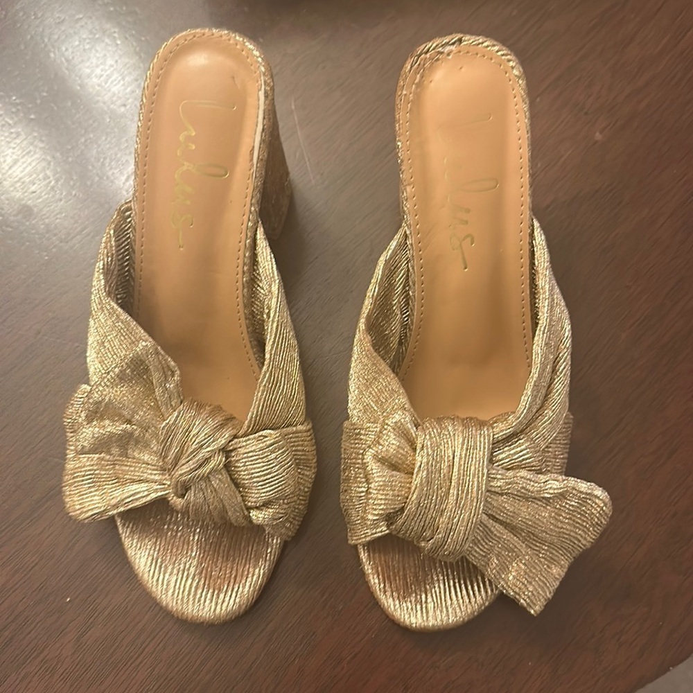 Lulu's Gold Heeled Sandals